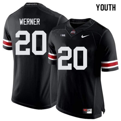 NCAA Ohio State Buckeyes Youth #20 Pete Werner Black Nike Football College Jersey HVW4045ZW